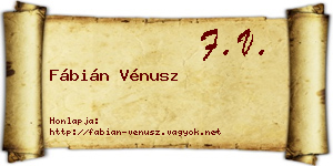 Fábián Vénusz névjegykártya